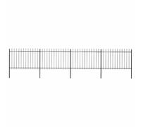 vidaXL Garden Fence with Spear Top Steel 714.5x120 cm Black