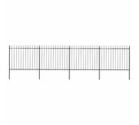 vidaXL Garden Fence with Spear Top Steel 714.5x150 cm Black