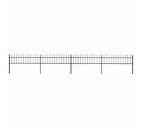 vidaXL Garden Fence with Spear Top Steel 714.5x60 cm Black