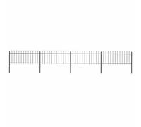 vidaXL Garden Fence with Spear Top Steel 714.5x80 cm Black