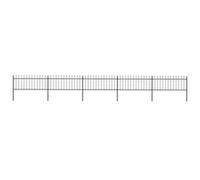 vidaXL Garden Fence with Spear Top Steel 892.5x80 cm Black