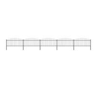 Garden Fence Steel Black Heavy Duty Spear Top 0.5-0.75m x 8.5m 5p Powderco 6pst