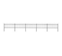 vidaXL Garden Fence with Spear Top Steel 892.5x80 cm Black
