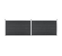 vidaXL Garden Fence WPC 353x106cm Grey Privacy Patio Barrier Panel Screen