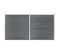 vidaXL Garden Fence WPC 353x186cm Grey Outdoor Patio Privacy Barrier Screen