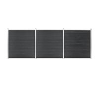 vidaXL Garden Fence WPC 526x186cm Grey Outdoor Patio Privacy Barrier Screen