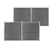 vidaXL Garden Fence WPC 699x186cm Grey Outdoor Patio Privacy Barrier Screen