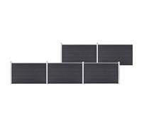 vidaXL Garden Fence WPC 872x106cm Grey Privacy Patio Barrier Panel Screen