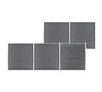 vidaXL Garden Fence WPC 872x186cm Grey Outdoor Patio Privacy Barrier Screen