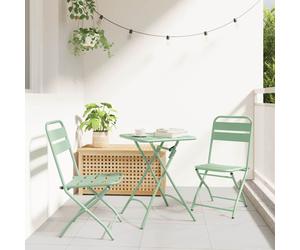 vidaXL Garden Folding Chair Folding 2 pcs Green 55 x 56.5 x 91cm Steel