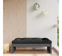 Garden Middle Sofa 120x95x69cm Solid Pine Wood Grey Slat Beige Outdoor Cushions
