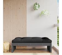 Garden Footstool Ottoman Footrest Outdoor Stool Grey Solid Wood Pine vidaXL