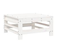 vidaXL Garden Footstool Ottoman Footrest Outdoor Stool White Solid Wood Pine