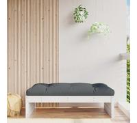 (white pine, footrest) vidaXL Middle Sofa Outdoor Sectional Sofa with Cushions Black Solid Wood Pine