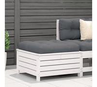 vidaXL Garden Footstool Outdoor Ottoman Garden Footrest White Solid Wood Pine