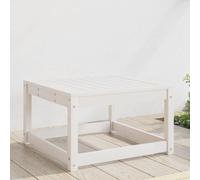 vidaXL Garden Footstool Outdoor Ottoman Stool Footrest White Solid Wood Pine