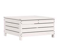 vidaXL Garden Footstool with Cushion Ottoman Footrest White Solid Wood Pine