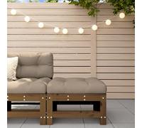 vidaXL Garden Footstool with Cushion Honey Brown Solid Wood Pine