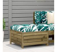 Garden Footstool with Cushion Ottoman Footrest Impregnated Wood Pine vidaXL