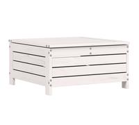 vidaXL Garden Footstool with Cushion Ottoman Footrest White Solid Wood Pine