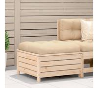 Garden Footstool with Cushion Outdoor Ottoman Footrest Solid Wood Pine vidaXL