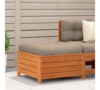 Garden Footstool with Cushion Outdoor Ottoman Wax Brown Solid Wood Pine vidaXL