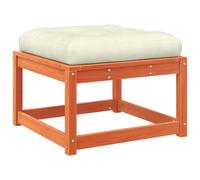 vidaXL Garden Footstool with Cushions Ottoman Stool Wax Brown Solid Wood Pine