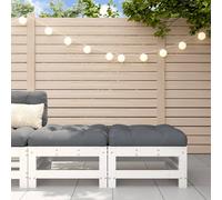 vidaXL Garden Footstools with Cushions 2pcs White Solid Wood Pine