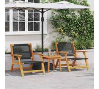 vidaXL Garden Furniture 2 pcs Black 67 x 78 x 73cm Solid Acacia wood