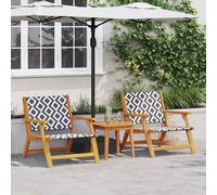 vidaXL Garden Furniture 2 pcs White 67 x 78 x 73cm Solid Acacia wood