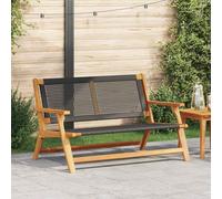 Bench Black Solid Acacia Wood 122x78x73 cm Outdoor Garden 2 seater Rustic Finish