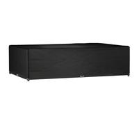 vidaXL Garden Furniture Cover with 16 Eyelets and Rope Lock - UV- and Water- Cover for Rattan Sets and Patio Furniture - 325x205x90 cm, Polyethylene Material, Black Color