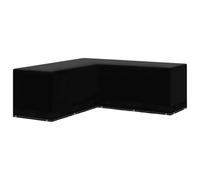 vidaXL Garden Furniture Cover L-Shaped 12 Eyelets 250x90x90cm, Black