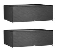 vidaXL Garden Furniture Covers 2 pcs 12 Eyelets 270x180x90 cm Rectangular, Black