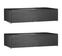 vidaXL Garden Furniture Covers 2 pcs 12 Eyelets 315x160x75 cm Rectangular, Black