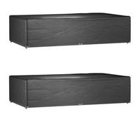 vidaXL Garden Furniture Covers 2 pcs 12 Eyelets 315x180x75 cm Rectangular, Black