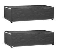 vidaXL Garden Furniture Covers 2 pcs 8 Eyelets 125x70x35 cm Rectangular, Black