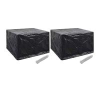 vidaXL Garden Furniture Covers 2 pcs 8 Eyelets 135x135x90 cm, Black