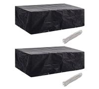 vidaXL Garden Furniture Covers 2pcs 8 Person Poly Rattan 300x140 cm