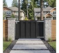 vidaXL Garden Gate 100 x 60 cm WPC and Aluminium Black