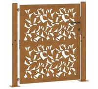 vidaXL Garden Gate 105x105 cm Weathering Steel Leaf Design