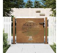 vidaXL Garden Gate - Tree Design Side Gate 105x130 cm Corten Steel Lockable for Garden/Patio