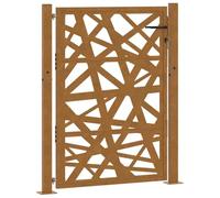 (weathering steel/brown, 105 x 130 cm/light design) vidaXL Garden Gate 105x180 cm Weathering Steel Flame Design fence gate