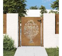 vidaXL Garden Gate 100x150 cm Corten Steel Tree Design
