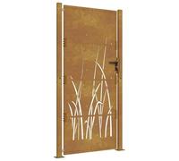 Garden Gate Driveway Gate Fence Gate Fence Corten Steel Grass Design vidaXL
