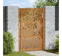 vidaXL Garden Gate 105x155 cm Weathering Steel Leaf Design