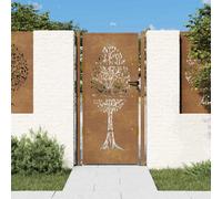 (105 x 180 cm) vidaXL Garden Gate Driveway Gate Fence Gate Fence Corten Steel Tree Design