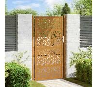 vidaXL Garden Gate 105x180 cm Weathering Steel Leaf Design