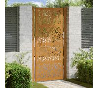 vidaXL Garden Gate 105x205 cm Weathering Steel Leaf Design