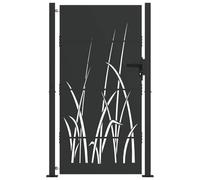 vidaXL Garden Gate with Lock Black 100 x 175 cm Powder-coated steel, Stylish Garden Gate, Durable Entry, Modern Metal, Rust-Resistant Outdoor, Weather-Resistant Patio